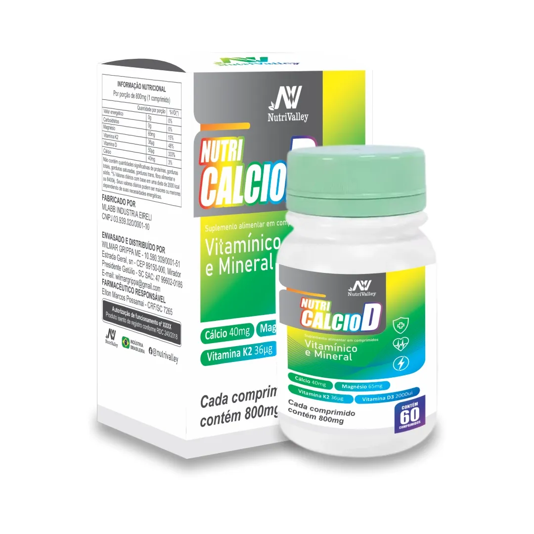 Nutri Calcio D - Calcio + Magnesio + Vitamina K2 + Vit. D3 
